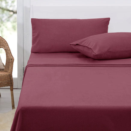 Polar Fleece Sheet Set King 36cm Wall with King Pillowcases Rosewood Home & Garden Kings Warehouse