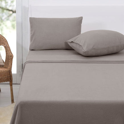Polar Fleece Sheet Set Queen 36cm Wall Taupe Home & Garden Kings Warehouse