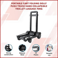 Portable Cart Folding Dolly Push Truck Hand Collapsible Trolley Luggage 70Kg Tools Kings Warehouse