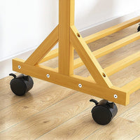 Portable Clothes Rack Coat Garment Stand Bamboo Rail Hanger Airer Closet Home & Garden Kings Warehouse