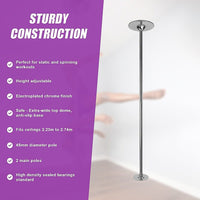 Portable Dance Pole Dancing Spinning Home Gym Fitness Sports & Fitness Kings Warehouse