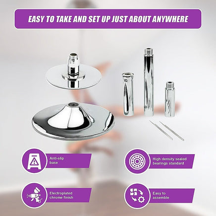 Portable Dance Pole Dancing Spinning Home Gym Fitness Sports & Fitness Kings Warehouse