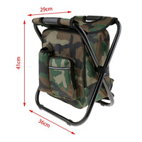Portable Folding Backpack Chair Camping Stool Cooler Bag Rucksack Beach Fishing 150kg load comb Outdoor Kings Warehouse