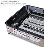 Portable Gas Burner Stove with Inset Non Stick Cooking Pan Cooker Butane Camping 60mm Deep Pan Outdoor Kings Warehouse