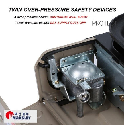 Portable Gas Burner Stove with Inset Non Stick Cooking Pan Cooker Butane Camping 60mm Deep Pan Outdoor Kings Warehouse