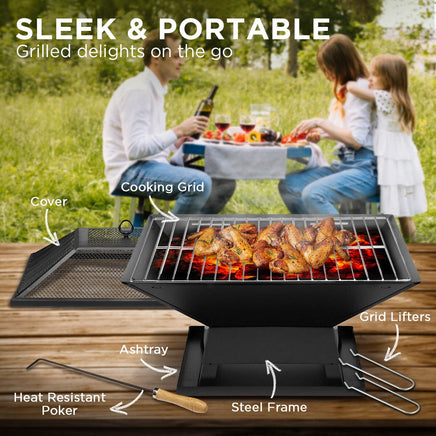 Portable Outdoor Fire Pit for BBQ, Grilling, Cooking, Camping Kings Warehouse