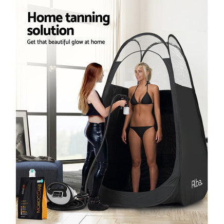 Portable Pop Up Tanning Tent - Black Health & Beauty Kings Warehouse