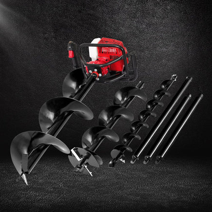 Post Hole Digger 92CC Petrol Motor Drill Extension Auger Bits Kits Tools Kings Warehouse