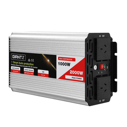 Power Inverter 1000W or 2000W Pure Sine Wave 12V-240V Camping Boat Caravan End of Year Clearance Sale Kings Warehouse