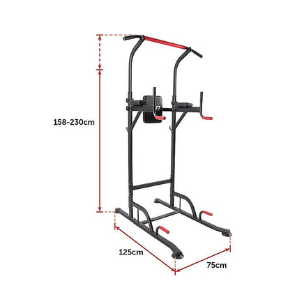 Power Tower Chin Up Bar Push Pull Up Knee Raise Weight Bench Gym Station Sports & Fitness Kings Warehouse