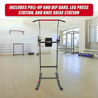 Power Tower Chin Up Bar Push Pull Up Knee Raise Weight Bench Gym Station Sports & Fitness Kings Warehouse