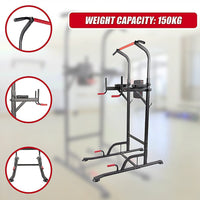 Power Tower Chin Up Bar Push Pull Up Knee Raise Weight Bench Gym Station Sports & Fitness Kings Warehouse