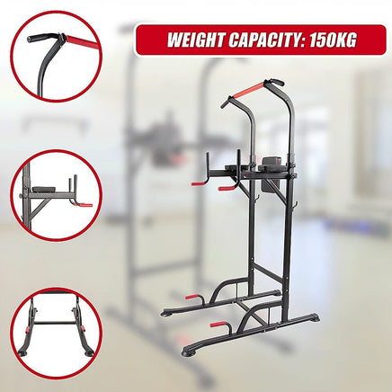 Power Tower Chin Up Bar Push Pull Up Knee Raise Weight Bench Gym Station Sports & Fitness Kings Warehouse