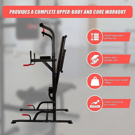 Power Tower Pull Up Weight Bench Dip Multi Station Chin Up Home Gym Equipment Sports & Fitness Kings Warehouse
