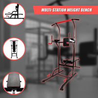 Power Tower Pull Up Weight Bench Dip Multi Station Chin Up Home Gym Equipment Sports & Fitness Kings Warehouse