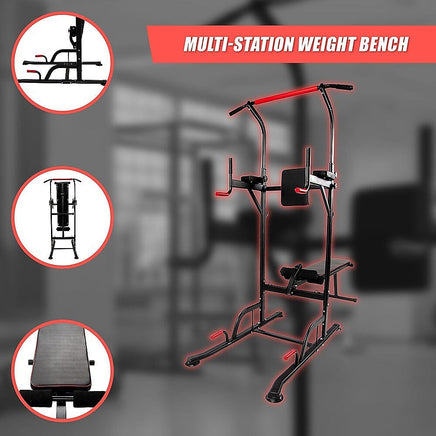 Power Tower Pull Up Weight Bench Dip Multi Station Chin Up Home Gym Equipment Sports & Fitness Kings Warehouse