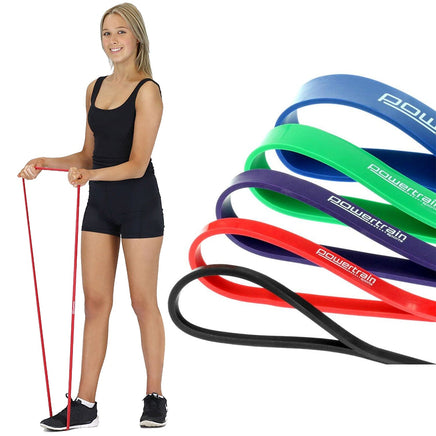 Powertrain 5x Home Workout Resistance Bands Gym Exercise Kings Warehouse