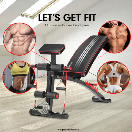 Powertrain Adjustable FID Home Gym Bench with Preacher Curl Pad Kings Warehouse