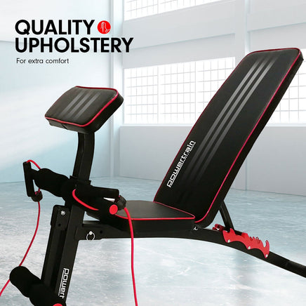 Powertrain Adjustable FID Home Gym Bench with Preacher Curl Pad Kings Warehouse