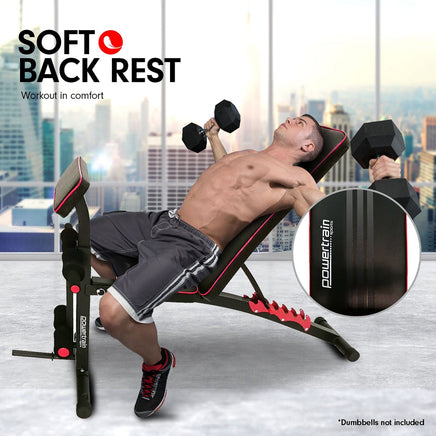 Powertrain Adjustable FID Home Gym Bench with Preacher Curl Pad Kings Warehouse