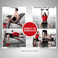 Powertrain Adjustable FID Home Gym Bench with Preacher Curl Pad Kings Warehouse