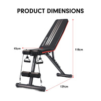 Powertrain Adjustable Incline Decline Exercise Bench Resistance Bands Kings Warehouse