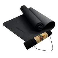 Powertrain Eco-friendly Dual Layer 6mm Yoga Mat | Midnight | Non-slip Surface And Carry Strap For Ultimate Comfort And Portability Kings Warehouse