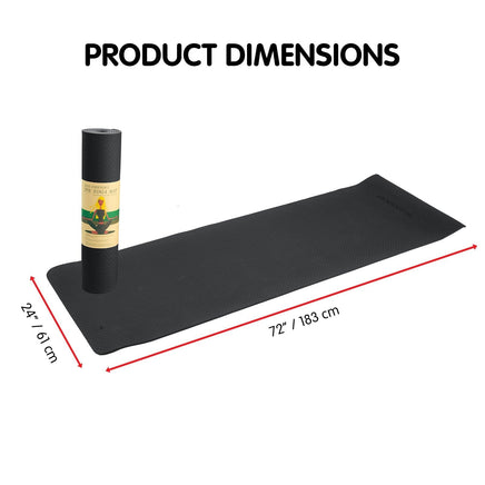 Powertrain Eco-friendly Dual Layer 6mm Yoga Mat | Midnight | Non-slip Surface And Carry Strap For Ultimate Comfort And Portability Kings Warehouse