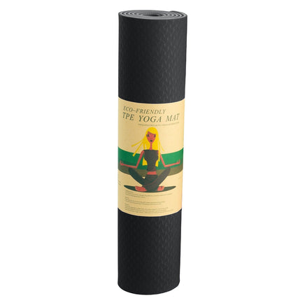 Powertrain Eco-friendly Dual Layer 6mm Yoga Mat | Midnight | Non-slip Surface And Carry Strap For Ultimate Comfort And Portability Kings Warehouse