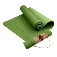 Powertrain Eco-friendly Dual Layer 6mm Yoga Mat | Olive | Non-slip Surface And Carry Strap For Ultimate Comfort And Portability Kings Warehouse