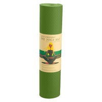 Powertrain Eco-friendly Dual Layer 6mm Yoga Mat | Olive | Non-slip Surface And Carry Strap For Ultimate Comfort And Portability Kings Warehouse