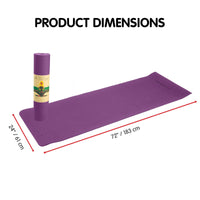 Powertrain Eco-friendly Dual Layer 6mm Yoga Mat | Royal Purple | Non-slip Surface And Carry Strap For Ultimate Comfort And Portability Kings Warehouse