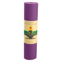 Powertrain Eco-friendly Dual Layer 6mm Yoga Mat | Royal Purple | Non-slip Surface And Carry Strap For Ultimate Comfort And Portability Kings Warehouse