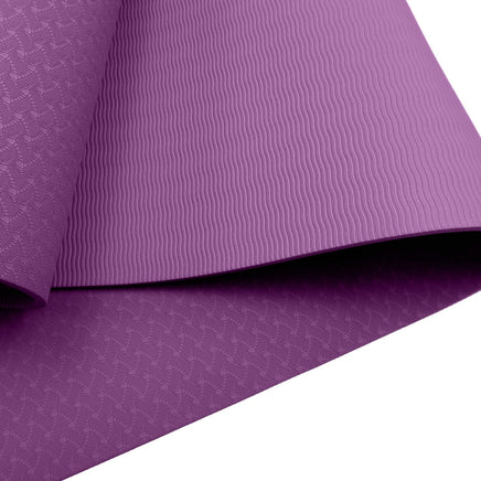 Powertrain Eco-friendly Dual Layer 6mm Yoga Mat | Royal Purple | Non-slip Surface And Carry Strap For Ultimate Comfort And Portability Kings Warehouse