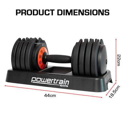 Powertrain GEN2 Pro Adjustable Dumbbell Set - 50kg Kings Warehouse