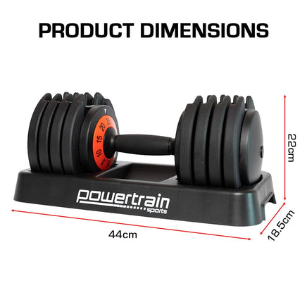 Powertrain GEN2 Pro Adjustable Dumbbell Weights- 25kg Kings Warehouse