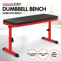 Powertrain Height-Adjustable Exercise Home Gym Flat Weight Bench Sports & Fitness Kings Warehouse