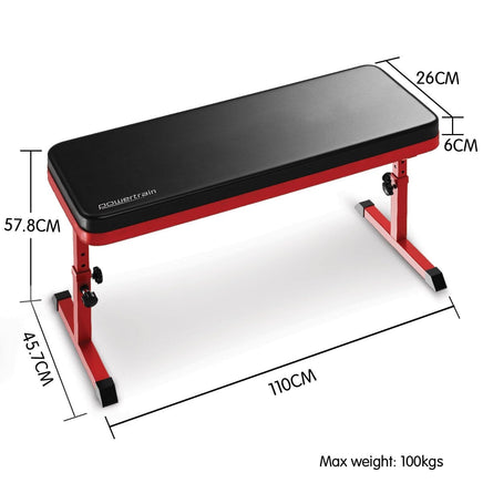 Powertrain Height-Adjustable Exercise Home Gym Flat Weight Bench Sports & Fitness Kings Warehouse