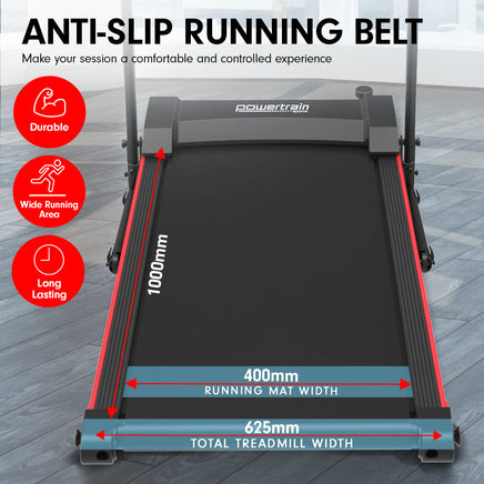 Powertrain K100 Electric Treadmill Foldable Home Gym Cardio Kings Warehouse