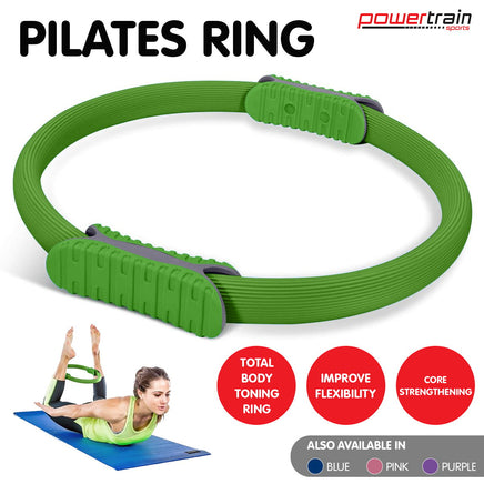 Powertrain Pilates Ring Band Yoga Home Workout Exercise Band Green Kings Warehouse