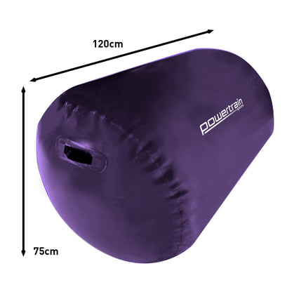 Powertrain Sports Inflatable Air Exercise Roller Gymnastics Gym Barrel 120 x 75cm Purple Kings Warehouse