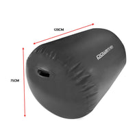 Powertrain Sports Inflatable Gymnastics Air Barrel Exercise Roller 120 x 75cm - Black Kings Warehouse