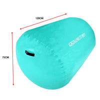 Powertrain Sports Inflatable Gymnastics Air Barrel Exercise Roller 120 x 75cm - Green Kings Warehouse