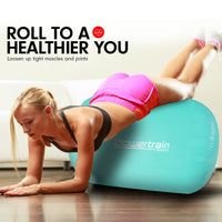 Powertrain Sports Inflatable Gymnastics Air Barrel Exercise Roller 120 x 75cm - Green Kings Warehouse