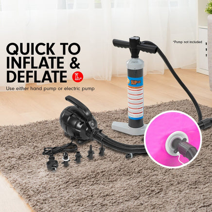 Powertrain Sports Inflatable Gymnastics Air Barrel Exercise Roller 120 x 75cm - Pink Kings Warehouse