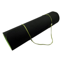 Powertrain TPE Yoga Exercise Mat Home Gym Pilates Fitness 8mm Thick in Black/Green Sports & Fitness Kings Warehouse