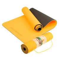 Powertrain TPE Yoga Exercise Mat Home Gym Pilates Fitness 8mm Thick in Orange Sports & Fitness Kings Warehouse