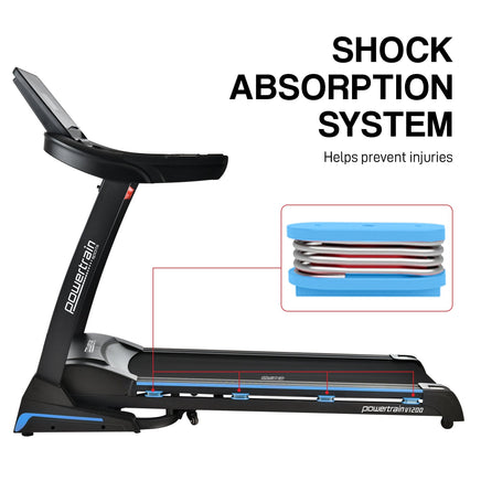 Powertrain V1200 Treadmill with Shock-Absorbing System Kings Warehouse