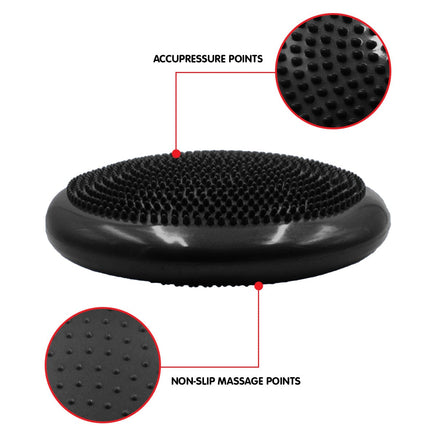 Powertrain Yoga Stability Disc Home Gym Pilates Balance Trainer Black Kings Warehouse