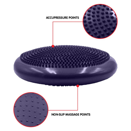 Powertrain Yoga Stability Disc w/ Pump Home Gym Pilate Balance Trainer - Purple Kings Warehouse